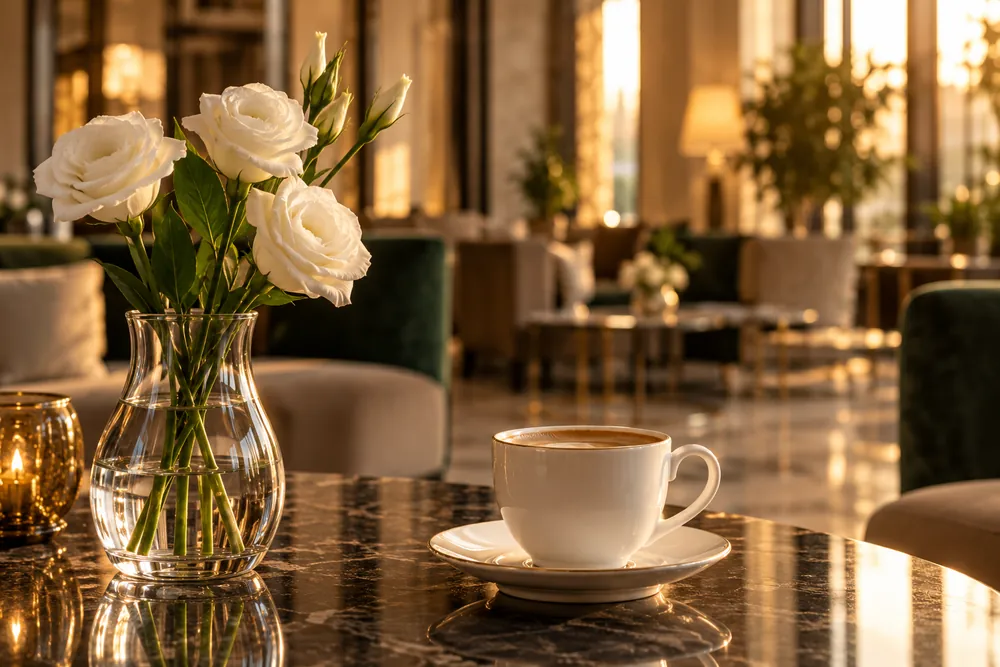 چیدمان گرم و دلنشین میز پذیرایی